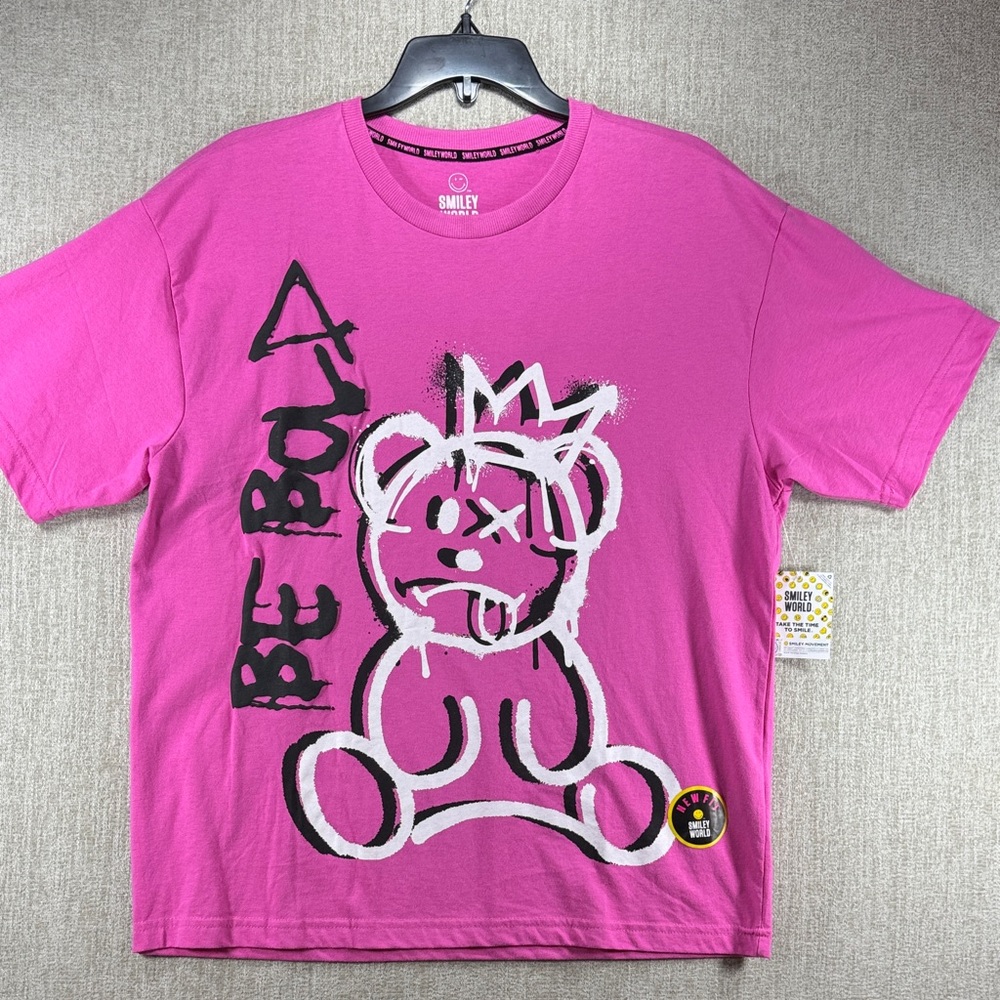 Smiley World Be Bold Pink Bear Graphic Tee XL/18